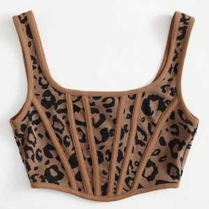 Zip Back Asymmetrical Leopard Tank Top